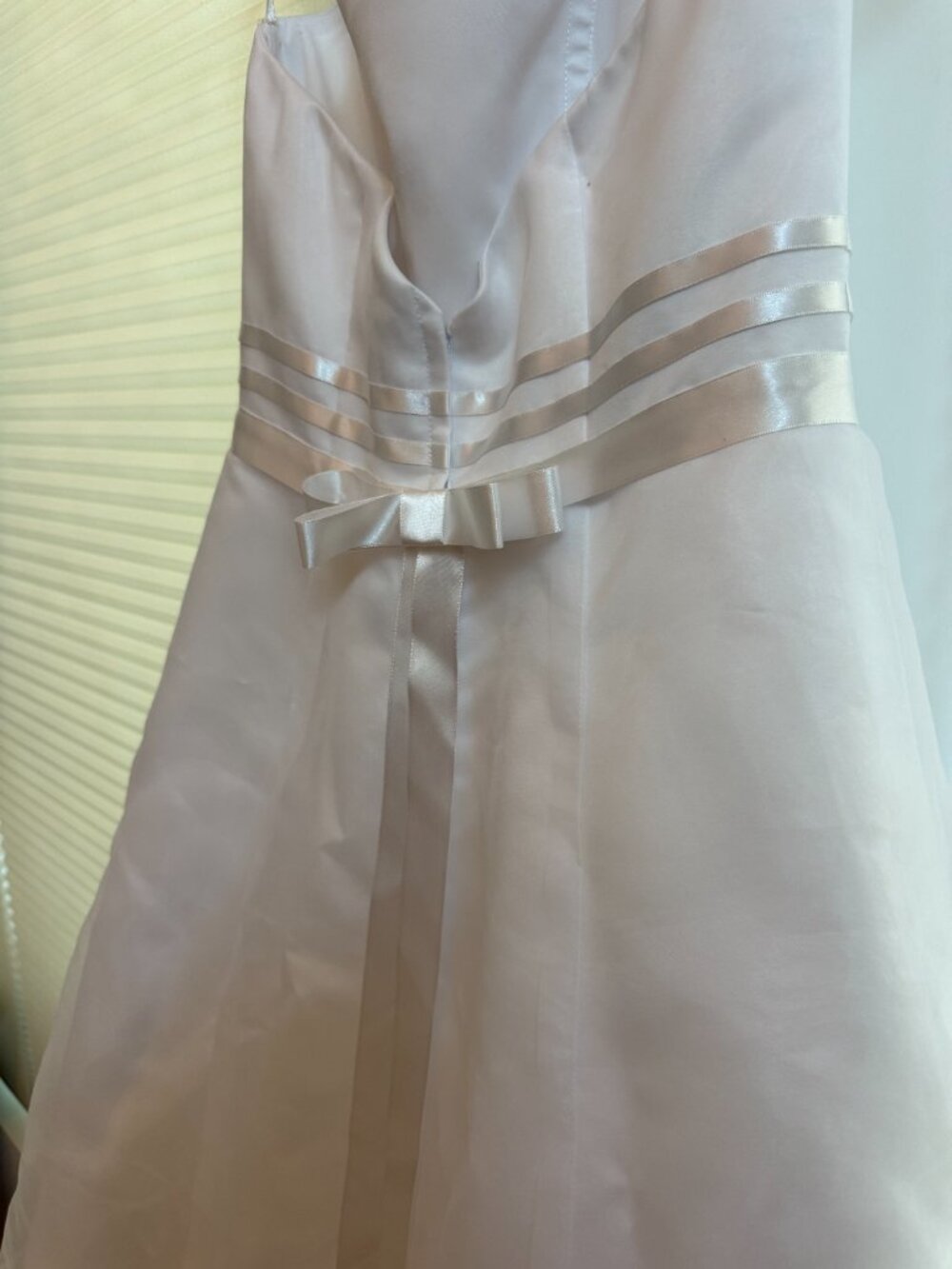 Strapless Organza A Line Gown with Ribbon Detail - Bridal Size 10 - Picture 3 of 4